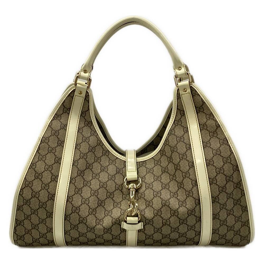 Gucci Joy Shoulder Bag 203493 Beige Ebony Cream PVC Leather